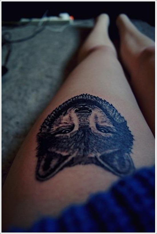 点击大图看下一张：狼头纹身图案受到很多比较有思想的人的青睐图4