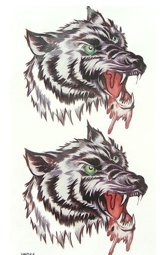 点击大图看下一张：霸气的狼头纹身手稿