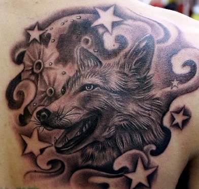 点击大图看下一张：喜欢狼头纹身的来看看，一组超级霸气的狼头纹身图2