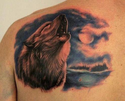 点击大图看下一张：喜欢狼头纹身的来看看，一组超级霸气的狼头纹身图3