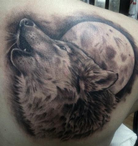 点击大图看下一张：喜欢狼头纹身的来看看，一组超级霸气的狼头纹身图4