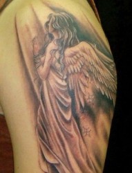 带翅膀的天使纹身手稿