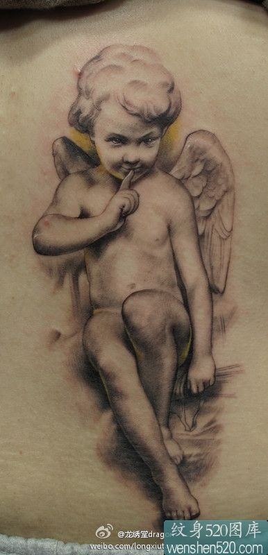 点击大图看下一张：很可爱的西方天使丘比特纹身