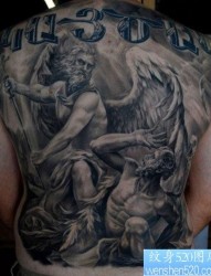 男性手臂前卫唯美的抽象天使纹身图片
