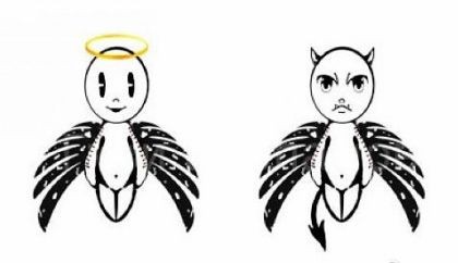 点击大图看下一张：可爱流行的图腾小天使纹身图片