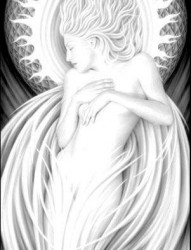 素描天使精灵纹身图片图案