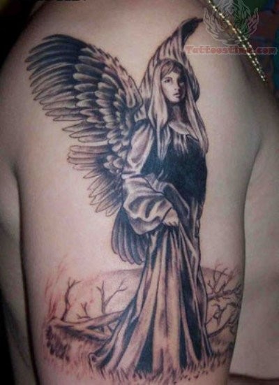点击大图看下一张：手臂好看的天使纹身图2