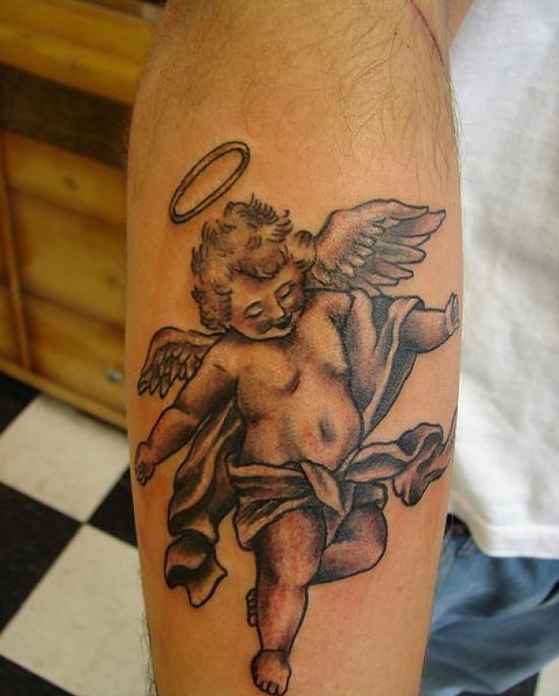 点击大图看下一张：超萌的天使丘比特纹身图2