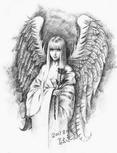 点击大图看下一张：童话故事里的天使纹身