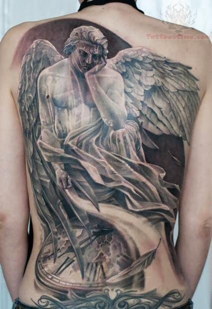 点击大图看下一张：欧美风格的时尚满背天使刺青图3