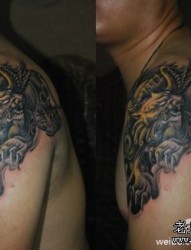 肩部神兽貔貅纹身图片纹身图案