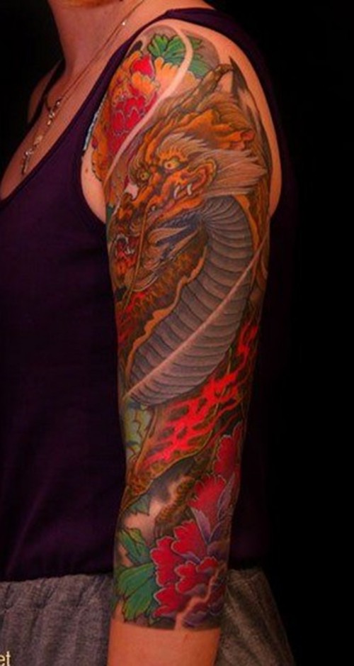 点击大图看下一张:个性十足的麒麟花臂纹身图2