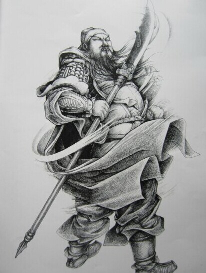 点击大图看下一张：经典大气值得收藏的关公手稿图3