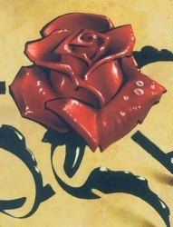 3D红色玫瑰花素材刺青图案