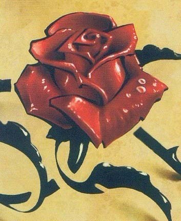点击大图看下一张：3D红色玫瑰花素材刺青图案