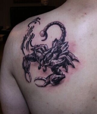 点击大图看下一张：个性逼真的蝎子纹身图3