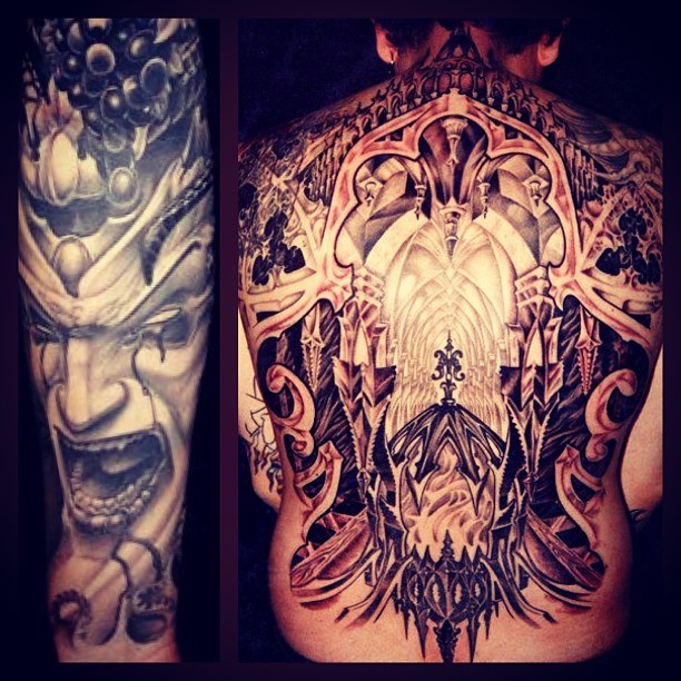 点击大图看下一张：瑞士 Rob Kass 的满背纹身作品图4