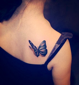 点击大图看下一张：一只非常漂亮的蝴蝶纹身图4