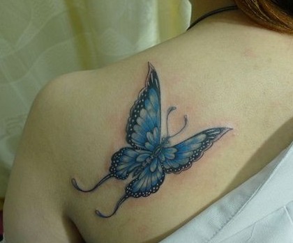 点击大图看下一张:一只非常漂亮的蝴蝶纹身图6