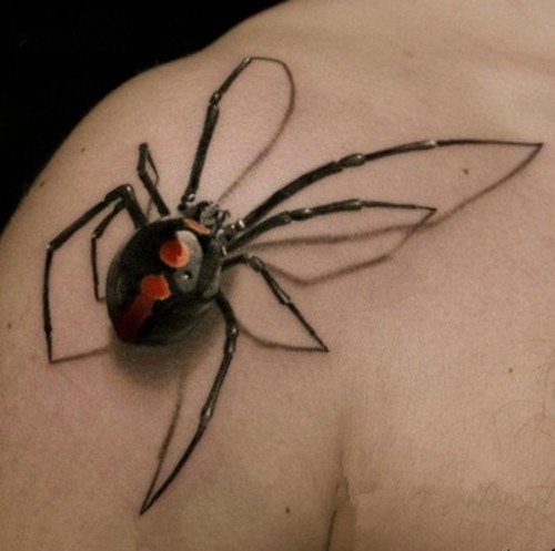 点击大图看下一张：3d恐怖蜘蛛纹身图6
