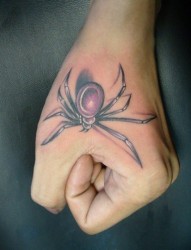 手臂上漂亮的蜘蛛纹身图案