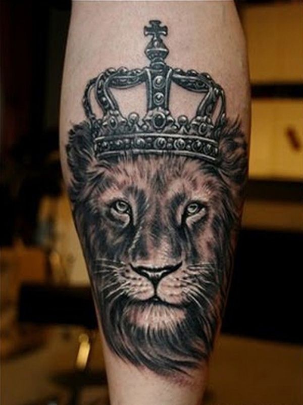 点击大图看下一张：手臂狮王纹身图案