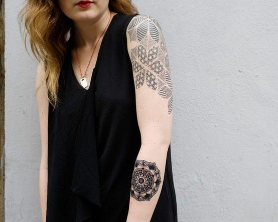 点击大图看下一张：女性手臂图腾纹身