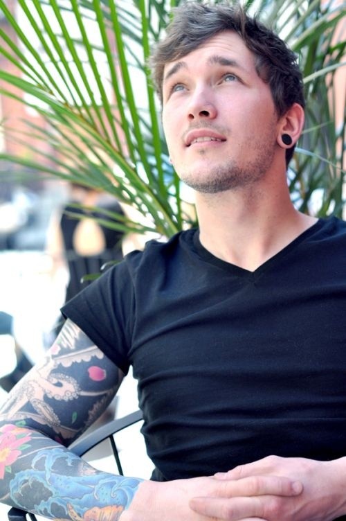 点击大图看下一张：欧美帅哥的花臂纹身