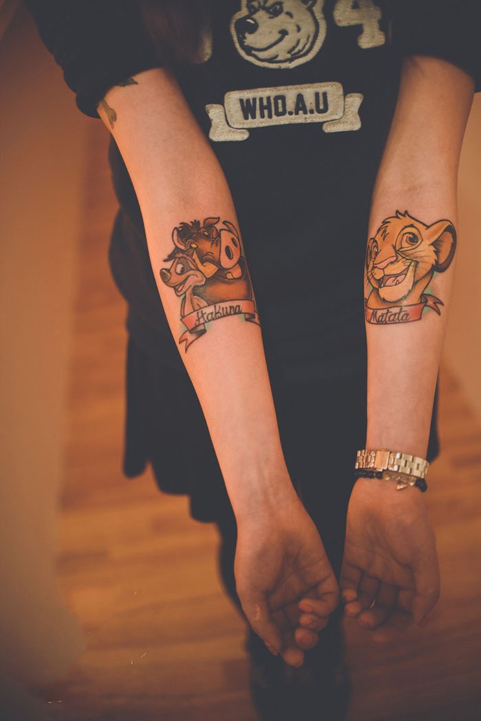 点击大图看下一张：动画狮子王手臂纹身图案