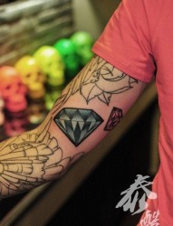男人手臂创意黑灰图腾纹身图案