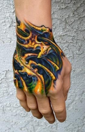 点击大图看下一张：超酷的手背欧美纹身图片