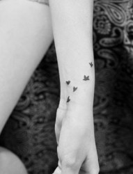 女孩子手臂流行的图腾鸽子纹身图片