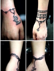 一组手腕手链纹身图片由纹身520图库推荐