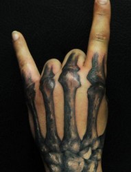 恐怖的手骨纹身图片图片作品