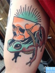 一幅女人手臂彩色纹身图案