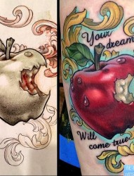 手臂毒苹果纹身图案