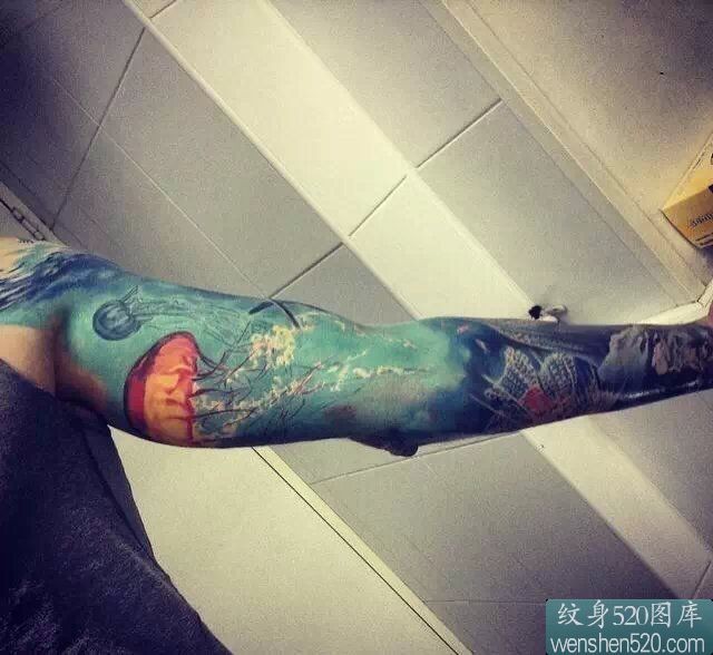 点击大图看下一张:经典花臂纹身套图,纹身520推荐图11