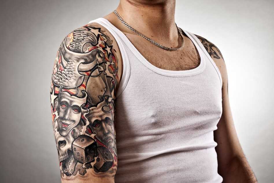 点击大图看下一张：男士手臂霸气有个性的纹身图案图4