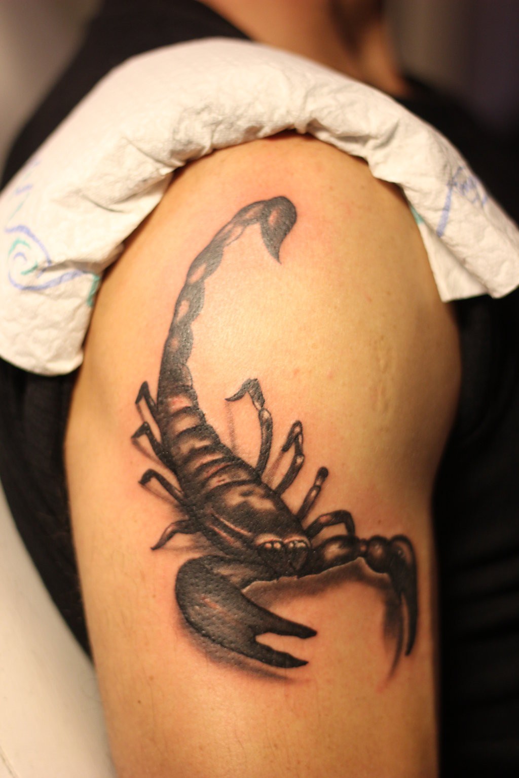 点击大图看下一张：纹身艺术爱好者喜欢的蝎子纹身图2