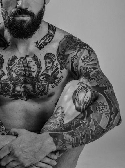 点击大图看下一张：一组霸气时尚的男士手臂纹身图案图3