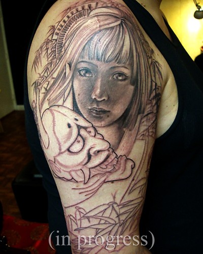 点击大图看下一张：纹身艺术家露西男性手臂纹身佳作图4