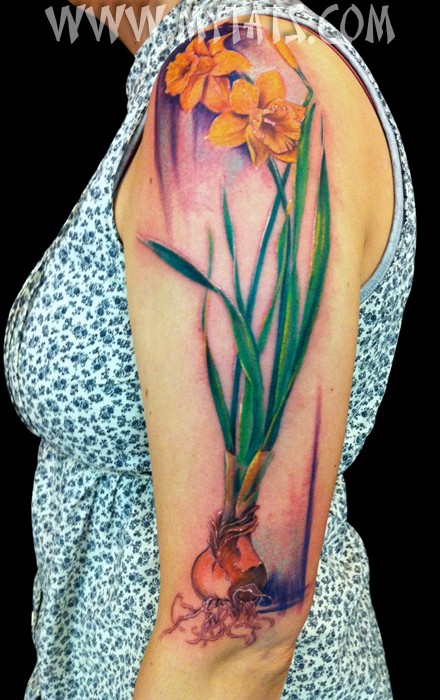 点击大图看下一张：纹身艺术家露西手臂纹身佳作图2