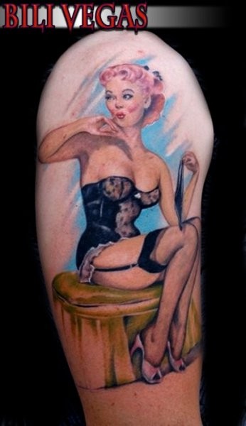 点击大图看下一张：美国纹身师Bili Vegas的手臂纹身作品图3