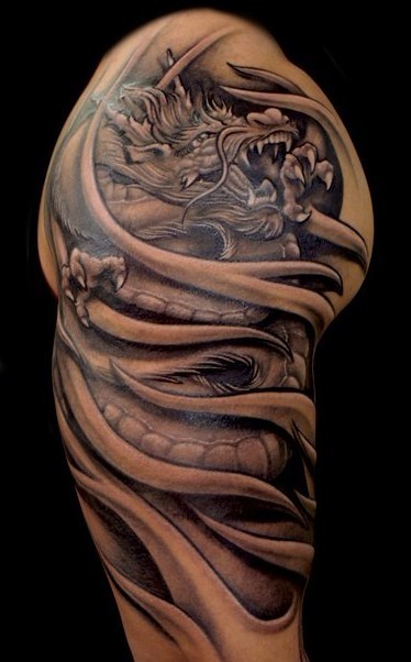 点击大图看下一张：美国纹身师Bili Vegas的手臂纹身作品图5
