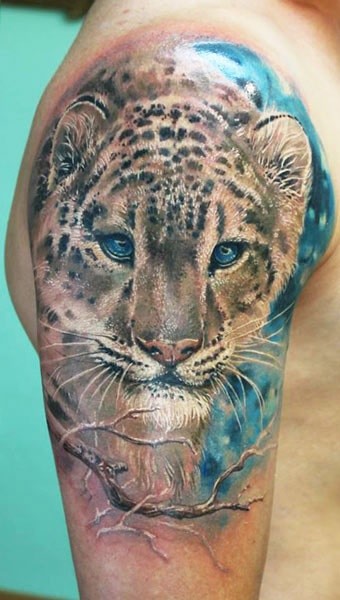 点击大图看下一张：一款霸气的豹子纹身