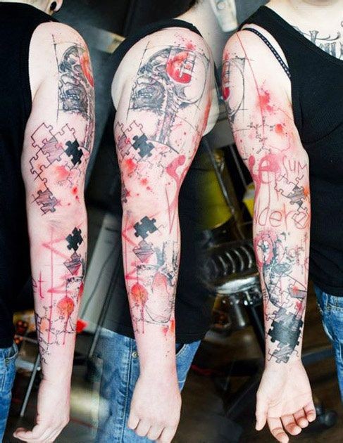 点击大图看下一张：法国 Klaim Street Tattoo 花臂纹身新作图4