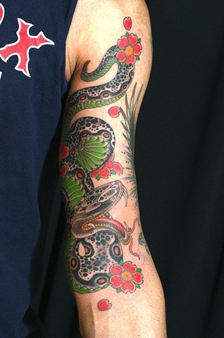 点击大图看下一张：jeff zuck传统的花臂纹身作品图5