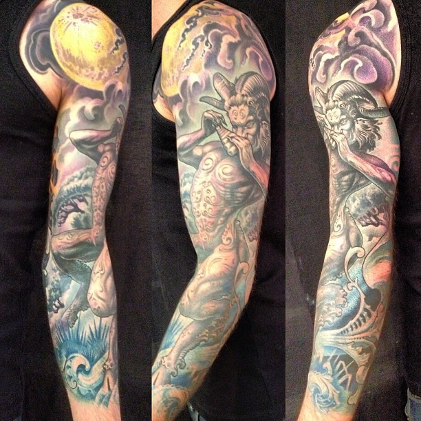 点击大图看下一张：瑞士 Rob Kass 的花臂纹身作品
