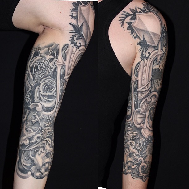 点击大图看下一张：瑞士 Rob Kass 的花臂纹身作品图3