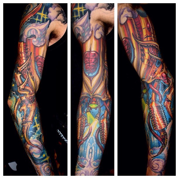点击大图看下一张：瑞士 Rob Kass 的花臂纹身作品图4